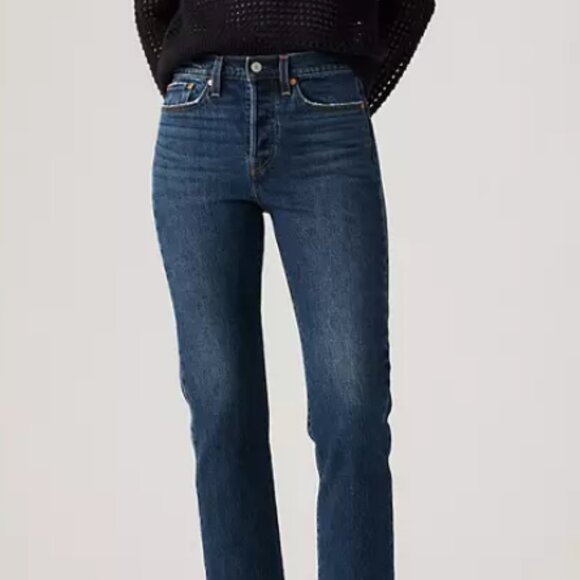 Levi's Women's Jeans Blue 28L26 Wedgie Straight Fit Dark Wash High rise - Picture 15 of 16